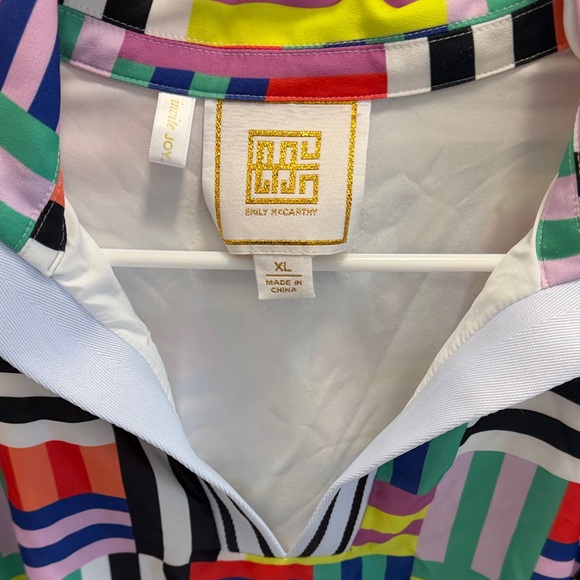 Colorblock Geometric Popover Top - Multicolor - Picture 2 of 3